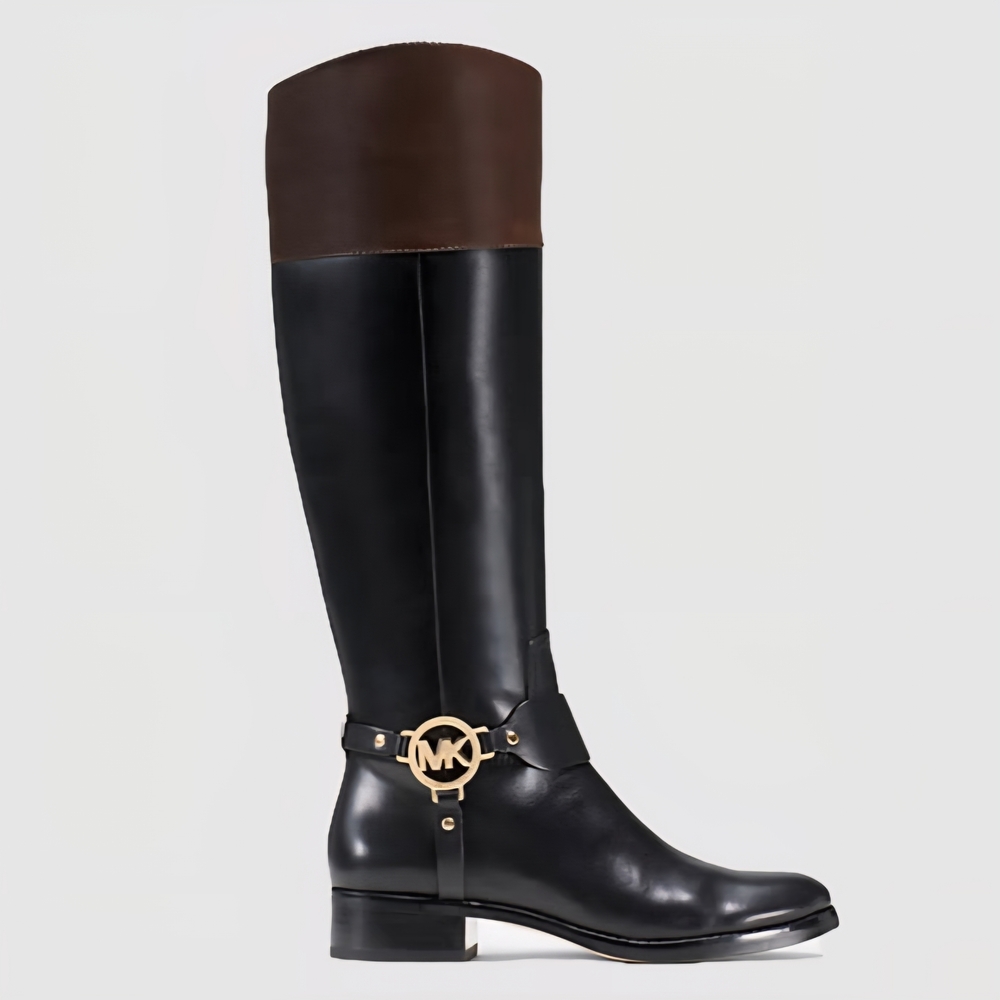 NEW! Michael Kors Black and Brown Knee-High Boots